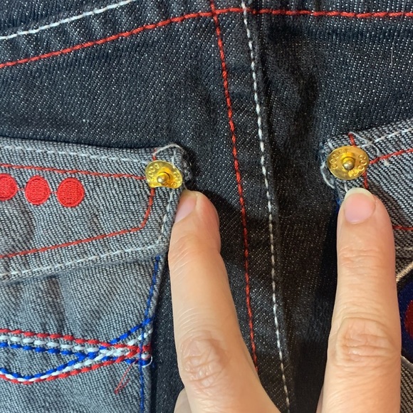 Coogi black charcoal jeans straight baggy embroidered size 6 - Picture 6 of 9